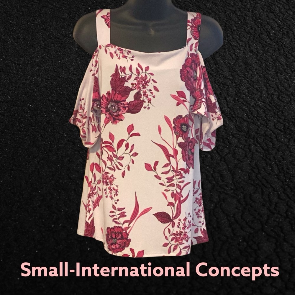 Pink and White Blouse